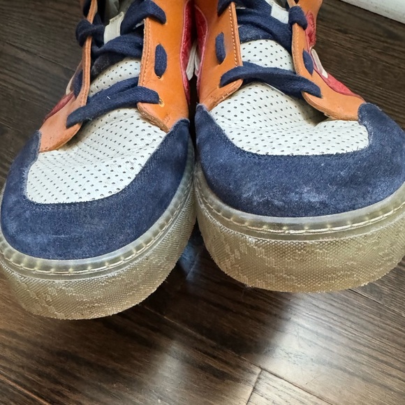 🟤 AUTHENTIC GUCCI HIGH-TOP SNEAKERS MULTICOLOR PVC 309521-Men’s Size 8 - Picture 11 of 13